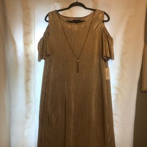 Gold pleated dress